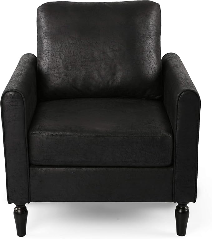 Christopher Knight Home Bunny Contemporary Club Chair with Plush Microfiber Cushions Slate Black
