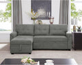 Naomi Home 85 in. Convertible Sofa with Storage Reversible L Shape Sofa Couch with Chaise Comfy Couches for Living Room Gray/Velvet