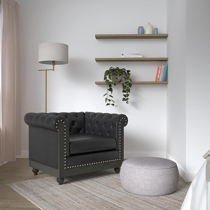 Christopher Knight Home Castalia Club Chair Pine Midnight Black + Dark Brown