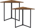 VECELO Corner DeskOffice Tables for Living Room for Small Space Triangle Computer Desk with Steel Frame Corner Shelves with Metal Frame Writing Desk for Workstation Classic Brown 31.1 2 Set
