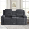 Loveseat Recliner Sofa with Massage &amp Heating Reclining Loveseat with Console RV Wall Hugger Double Loveseat Recliner Couch for Living Room &amp Home Theater (Chenille-Grey)