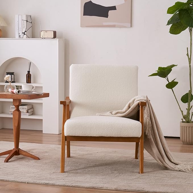 Waiting Room Chairs - Office Guest Chairs &amp Reception Chairs Waiting Room Sofa Chair for Airport Clinic Bank Accent Chair Living Room Chairs Guest Reception Chairs (Creamy-White) 70 x 81 x 84C