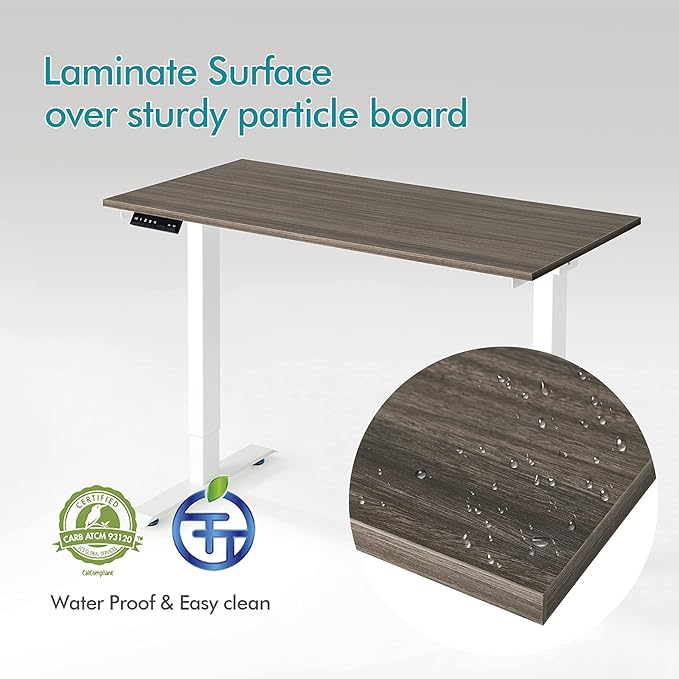 Kaboon Universal Tabletop 47.25x30 Solid One-Piece Melamine Table Top Double Desk L-Desk DIY Home and OfficeEucalyptus