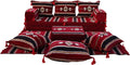 arabicsofa Maroon Turkish Low Floor Seating Sofa – Traditional Arabic Majlis Cushions
