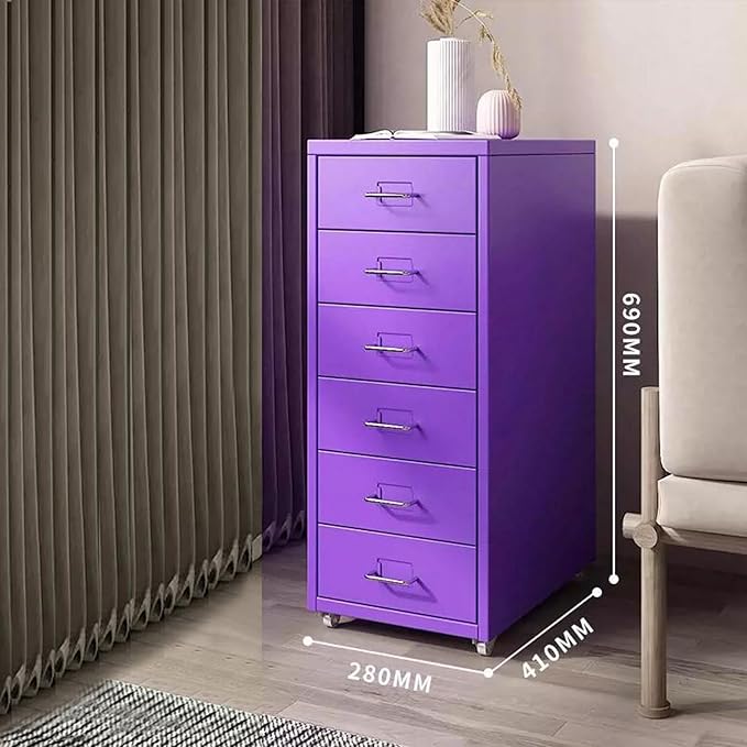 File Cabinet Multi-Layer Tin Cabinet A4 Folder Small Cabinet Classification File Cabinet Filing Cabinet Office Drawer Cabinet (Color : Purple)
