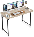 YRLLENSDAN Wooden Large Desk 48 Inch Gaming Desk Modern Writing Desk Workstation PC Laptop Table for Home and Office Nature