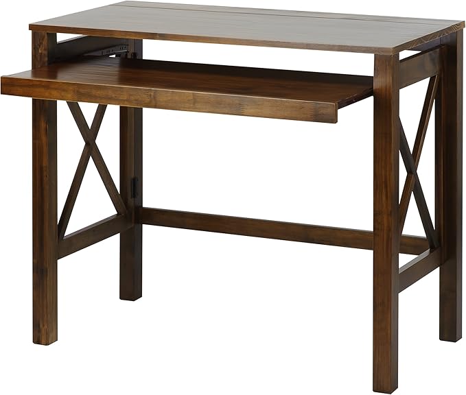 Montego Folding Desk with Pull-Out-Warm Brown