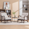 Mid Century Modern Accent Chairs Set of 2 Living Room Chairs Boho Armchair Set of 2 with Lumbar Pillow Solid Wood Frame &amp Corduroy Fabrics for Living Room Bedroom