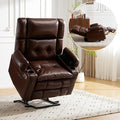 Dual Motor Power Lift Recliner Chair for Elderly with Massage and Heat Oversized Lift Chair with Arm Storage Lay Flat Lift Recliner for Adults Big Tall Infinite PositionLving Room Brown