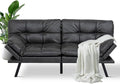 MUUEGM Futon Sofa Bed Couch Convertible Futon Memory Foam Futon Couch Bed Modern Sofa Couch Love Seat Sleeper Sofa for Small SpaceLiving RoomOfficeAdjustable Backrests&ampArmrests SofabedBlack