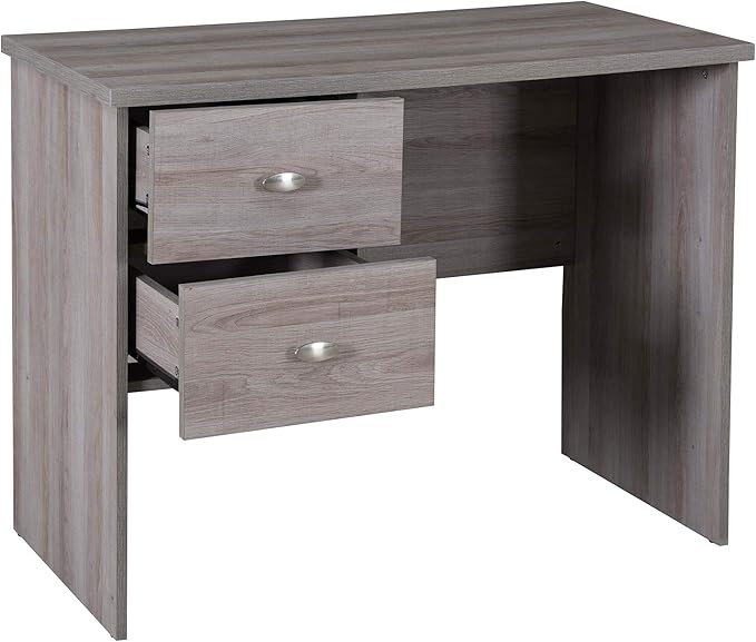 39.5 Modern Computer Desk 2-Drawer Home Office Writing Workstation with A Simulated Cherry Wood Finish Table Top for Home Office