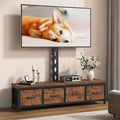 TV Stand with Mount &amp 4 Drawers Entertainment Center up to 75 inch TV Modern Media Console Fabric Dresser TV Stand for Living Room Bedroom