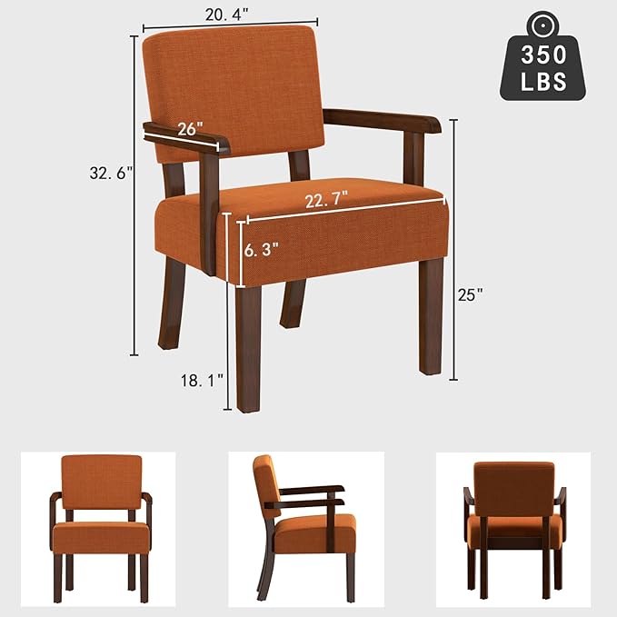 Accent Chair Living Room Chairs Oversized with Soft Seat and Armrests for Dinning Bedroom Reading and Waiting Rooms