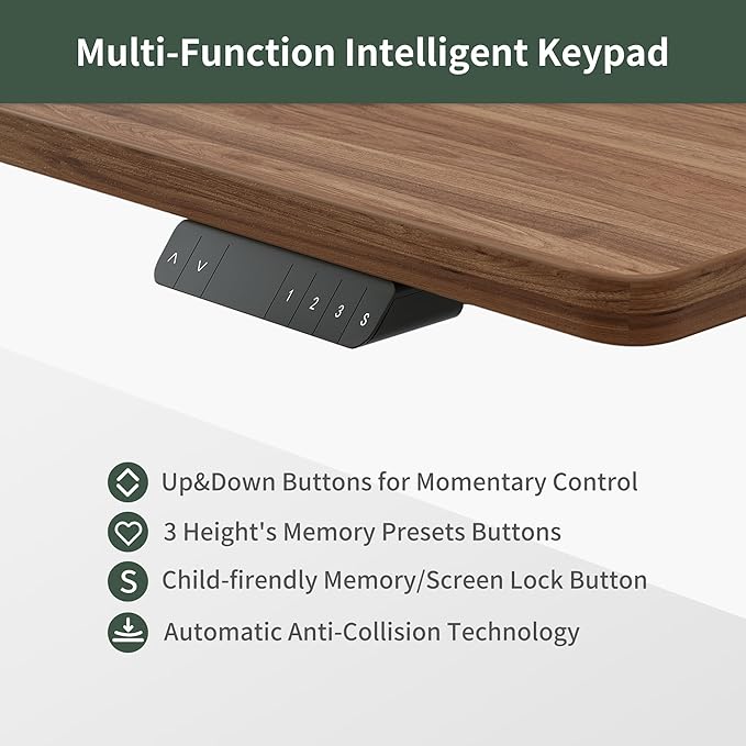 FEZIBO 63x49 L Shaped Standing Desk with Arc LED &amp Power Outlet Electric Height Adjustable L Shaped Desk with Monitor Stand for Gaming Office Black Walnut（2 Packages）