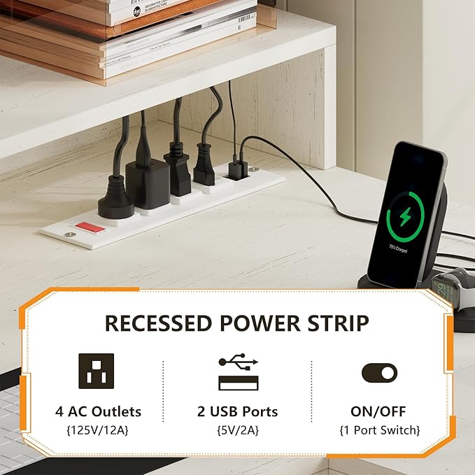 63 Farmhouse L Shaped Executive Desk with Drawers &amp Storage Shelf Corner Computer Desk with Power Outlets L Shaped Office Desk with Monitor Stand Printer Shelf White