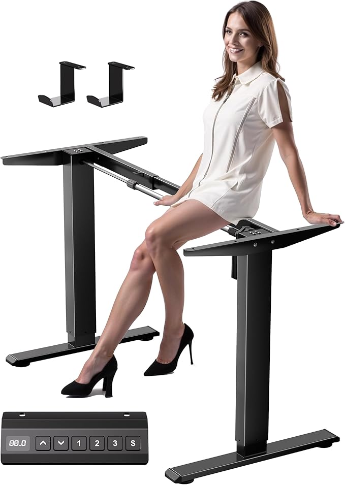 Electric Standing Desk Frame3 Memory Height Adjustable Table Legs Up to 47.2Ergonomic Standing Desk Base Workstation for Home Office Black Frame Only