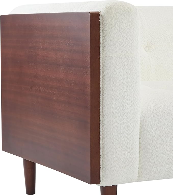 Christopher Knight Home Almab 82 Inches Sofa Couch Cozy Couch Sofa Boucle Upholstered 3-Seater Sofa Wood Frame Couch Comfy Couches for Living Room and Office Modern Couch and Sofa Beige