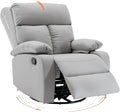 Rocking Recliner Chair Swivel Rocker Recliner Glider Small Rocker Recliners for Small Spaces Living Room Bedroom Nursery RV Grey