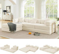 108'' Modular Sectional Sofa Bed Convertible Folding Sofa Bed with Removable Backres Boneless Cloud Couch with Deep Seat Modern Fold-Out Futon Couch Bed for Living Room No Assembly RequiredBeige
