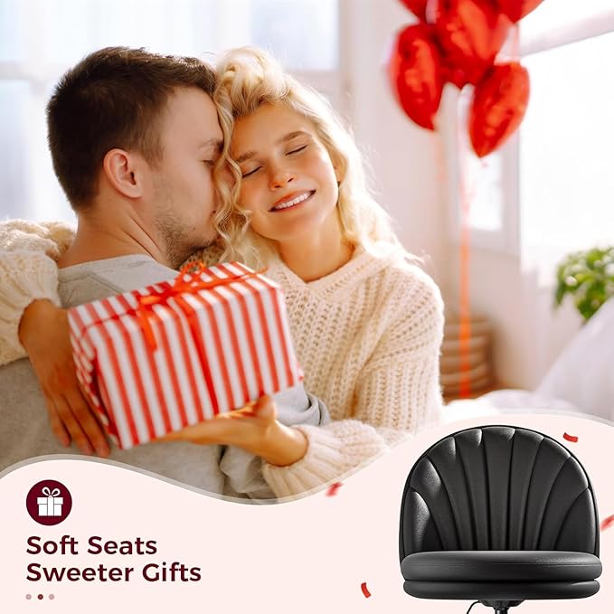 COMHOMA Vanity Chair with PU Leather Small Tall Armless Chair with Back Cute Candy Chair for Girls Gift Living Room/Makeup Room/Bedroom/Kitchen (Height Use: Adjustable from Desk to Bar Height)