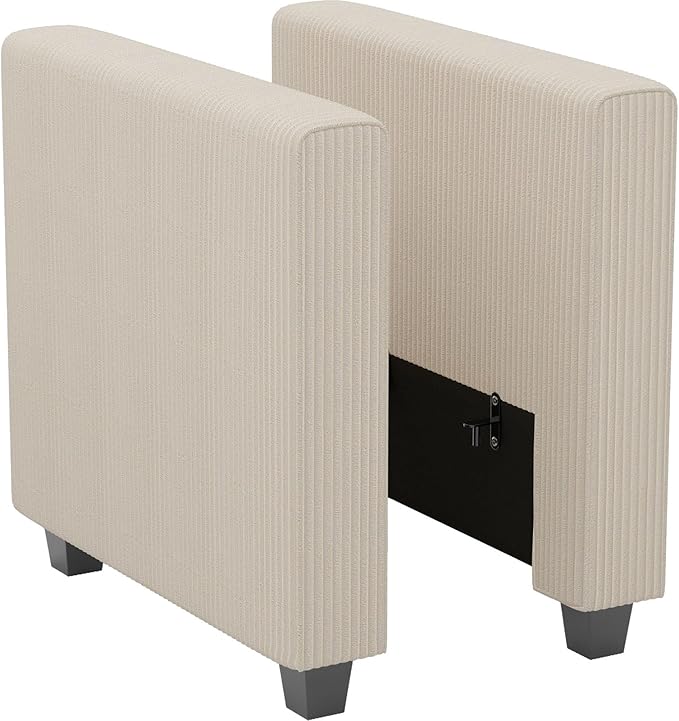 Belffin Corduroy Armrests Modular Sectional Couch Module Parts Convertible Modern Sectional Sofa Couch Beige