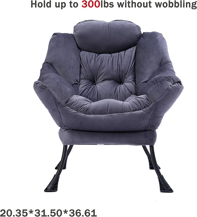 Living Room Chairs with UpholsteredReading Chairs for AdultsModern Accent Chairs for Living RoomLounge Sofa Rocking Chair IndoorSingle Sofa Chair with Armrests &amp Side PocketDark Gray