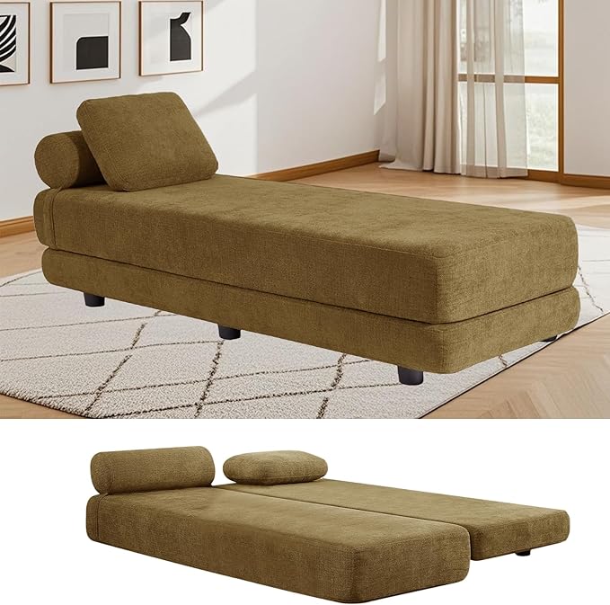 Upholstered Daybed30'' Wide Convertible 60 Day Bed Twin to QueenExtendable Sofa Bed for Small SpaceGuest Room Living Room or Office (Coffee)