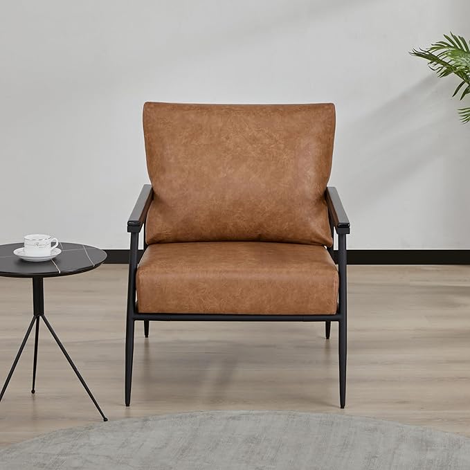 Artdeco Home Parker Modern arm Accent Chair Comfortable Chairs for Living Room Bedroom and Fireside Chair (Light Brown)
