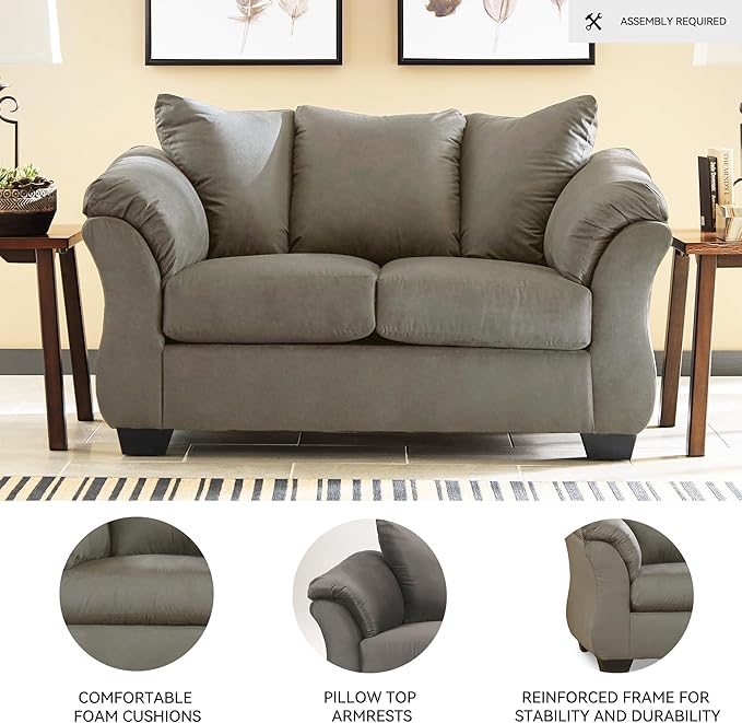 Signature Design by Ashley Darcy Casual Plush Loveseat Grayish Brown