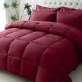 JOLLYVOGUE California King Comforter Set Ultra-Soft Bed in a Bag Cal King Size 7 Pieces Oeko-TEX Certified Bedding Set with Down Alternative Comforter Sheets Pillowcases &amp Shams Burgundy