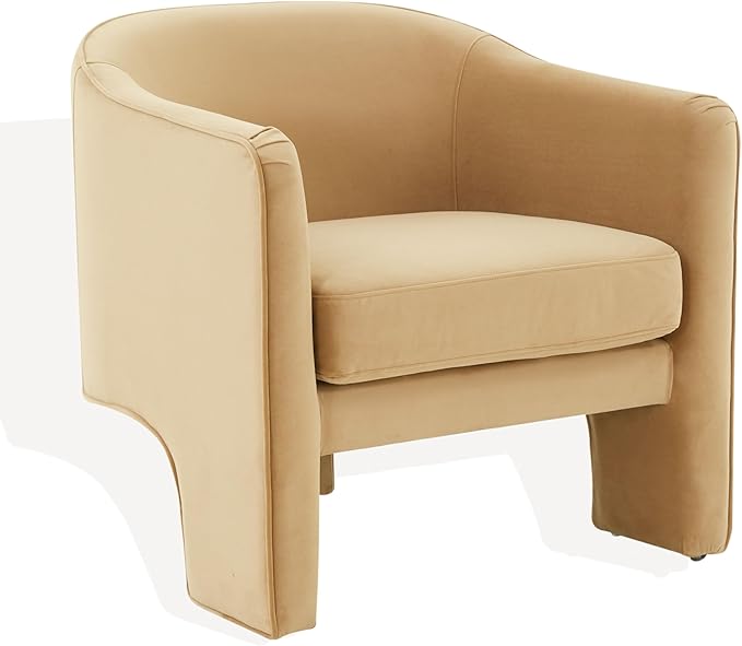 SAFAVIEH Couture Collection Londyn Light Brown Velvet Accent Chair (Fully Assembled)