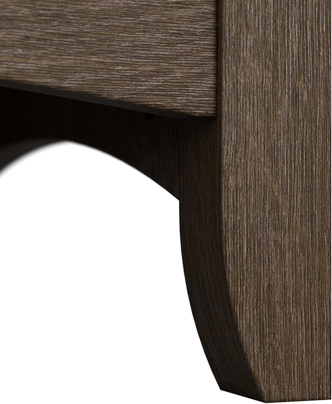 Bush Furniture Salinas L-Shaped Desk with Storage | Study Table with Drawers &amp Cabinets | Home Office Computer Desk in Ash Brown