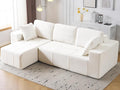 Cloud Modular Sectional Sofa Chenille Upholstered L-Shape Boneless Couch with Left Facing Chaise Sturdy Frame &amp Soft Deep Seat Cushions Sectional Couch for Living Room No Assembly Beige