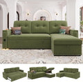 HIFIT Sleeper Sofa Bed- 81 L Shaped Pull Out Couches for Living Room with Storage Chaise Storage Armrest LED Light&ampUSB Port&ampCupholder Modern Velvet Sectional Home Sofa Living Room Furnitur