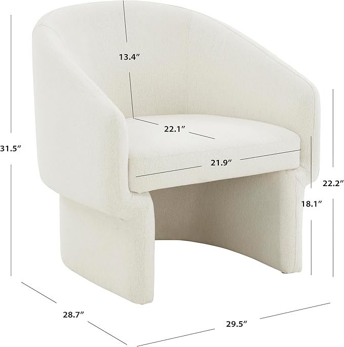 SAFAVIEH Couture Collection Susie Ivory Boucle Barrel Back Accent Chair (Fully Assembled)