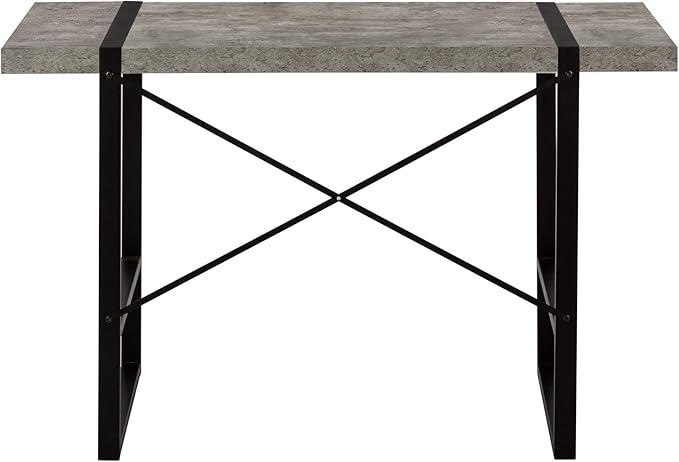 Computer Desk Home Office Laptop 48 l Work Grey Laminate Black Metal Contemporary Modern