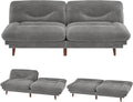 JUMMICO Convertible Futon Sofa Bed Sleeper Futon Couch with Adjustable Backrest and Armrests Modern Loveseat with Sturdy Wood Frame for Small Spaces Apartments (Corduroy Dove Gray)