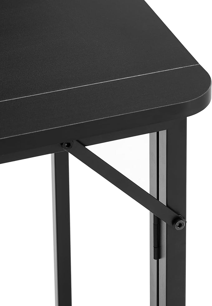 Mobile Small Rolling Computer Desk Folding Laptop Cart Table with Wheels Portable Foldable Desk for Small Spaces Compact Rolling Office for Couch Bed Study Home (Black31.5L × 15.75W × 29.53H)