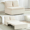 Mjkone 43 Width Sofa Bed Chair Twin Size with Pull Out Couch Beds 2-in-1 Modern Corduroy Living Room Pull Out Sleeper Sofa Chair Bed with Cushions and Throw Pillows for Apartment Home Office Beige