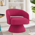 Modern Swivel Barrel Chair Upholstered Velvet Round Accent Chairs 360 Degree Comfy Swivel Chair with Open Backrest Single Chair Armchair for Living Room Bedroom