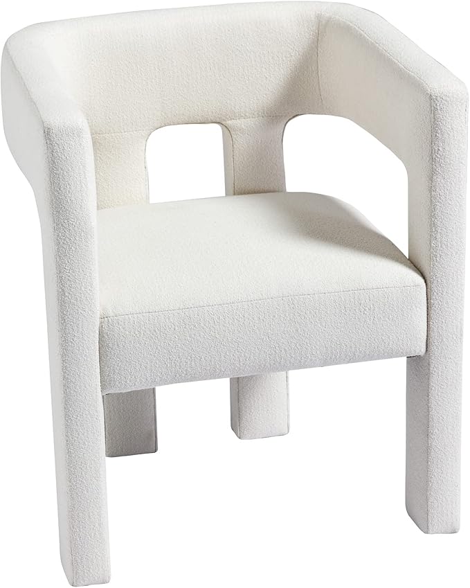 Modern Living Room Chair Accent Arm Chair Dining Chair Kitchen Dining Living Room Chairs Contemporary Designed Fabric Upholstered Chair Kitchen Side ChairComfy Vanity Desk Chair for Bedroom-Beige