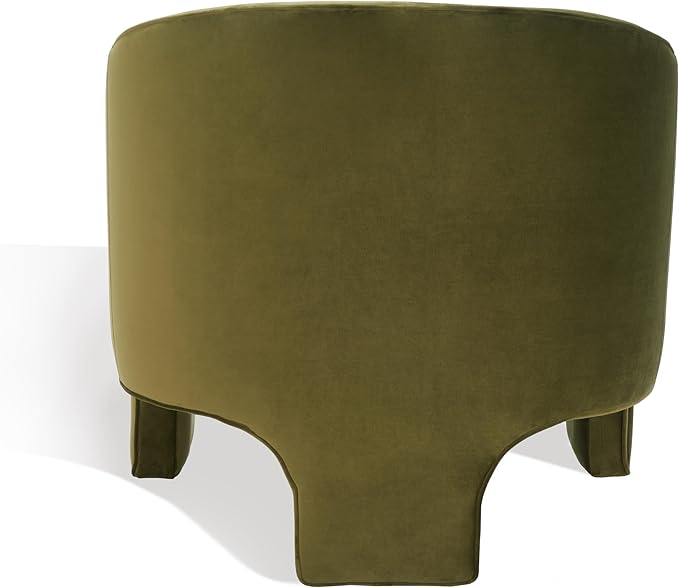 SAFAVIEH Couture Collection Londyn Mid-Century Modern Olive Green Velvet Upholstered Accent Chair (Fully Assembled)