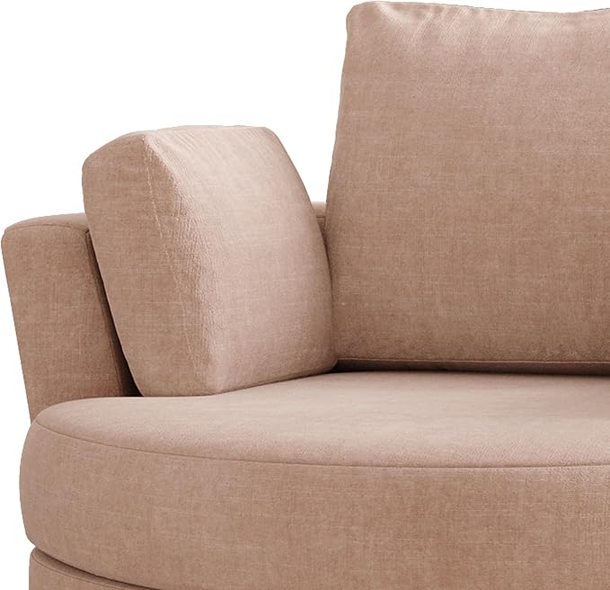 STARY Upholstered Swivel Barrel Sofa Modern Accent Chair with Cozy Cushioning Stylish Rotating Chair for Living Room Bedroom or Office