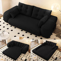 78.7 King Foldable Sofa Bed Lazy Sofa Couch 3-in-1 Multi-Functional Sleeper Sofa Bed Teddy Futon Sofa Floor Loveseat Sofa Human Dog Bed Bean Bag Lounge Recliner for Living Room Black