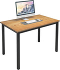 sogesfurniture 39.3 inches Sturdy Writing Desk for Small SpacesHome Office Desk Computer Desk Gaming Desk Computer Table Sturdy Writing Workstation for Home Office Teak+Black