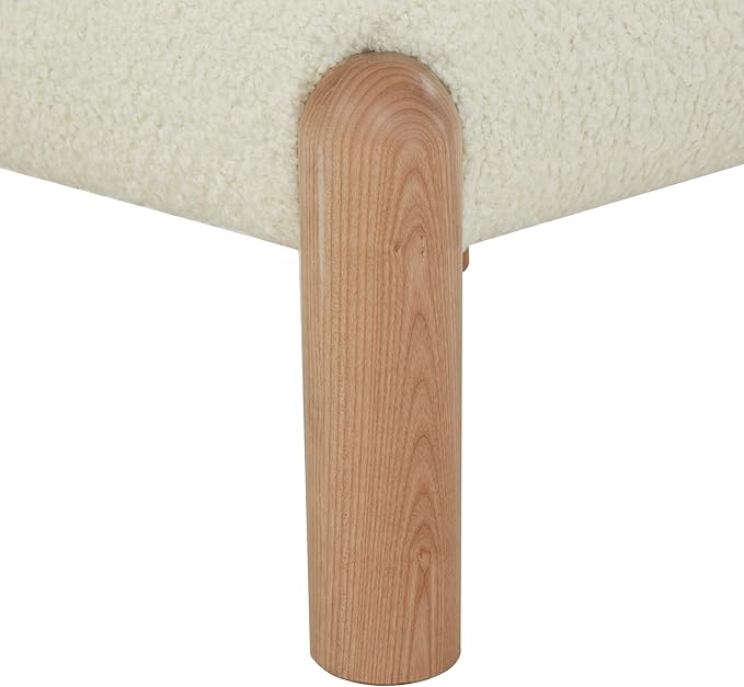 SAFAVIEH Couture Collection Rosabryna Modern Scandinavian Ivory/Natural Faux Shearling Accent Chair (Fully Assembled)