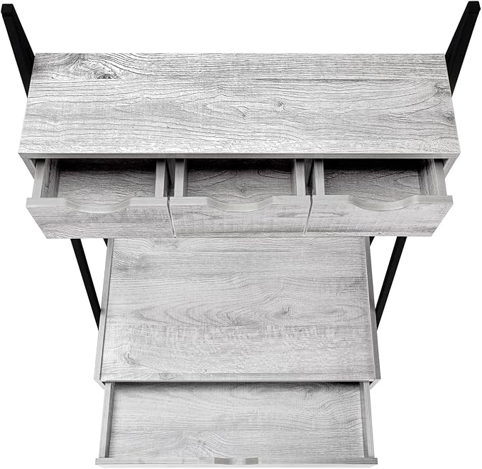 Monarch Specialties I 7331 Computer Desk Home Office Laptop Leaning Storage Drawers 32 L Work Metal Laminate Grey Black Contemporary Modern