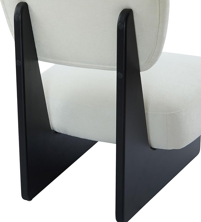 Set of Two Accent Chairs Chairs Living Room Set of 2 - Comfortable Accent Chair with Soft Upholstery Armless Chair with Wood Base for Small Spaces Living Room Bedroom (Black+White)