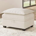 Belffin Ottoman Module Square Storage Ottoman for Chenille Modular Sectional Sleeper Sofa Pullout Couch Beige