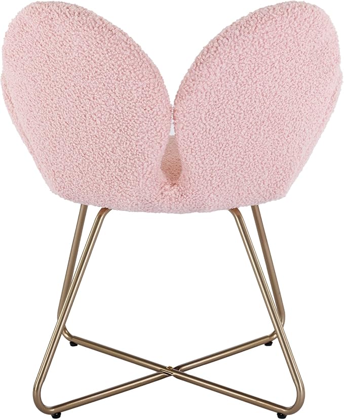 Modern Velvet Accent Chair Comfy Cute Upholstered Vanity Desk Chair w/Metal Legs Soft CushionArmchair for Living Room 2PC/Set